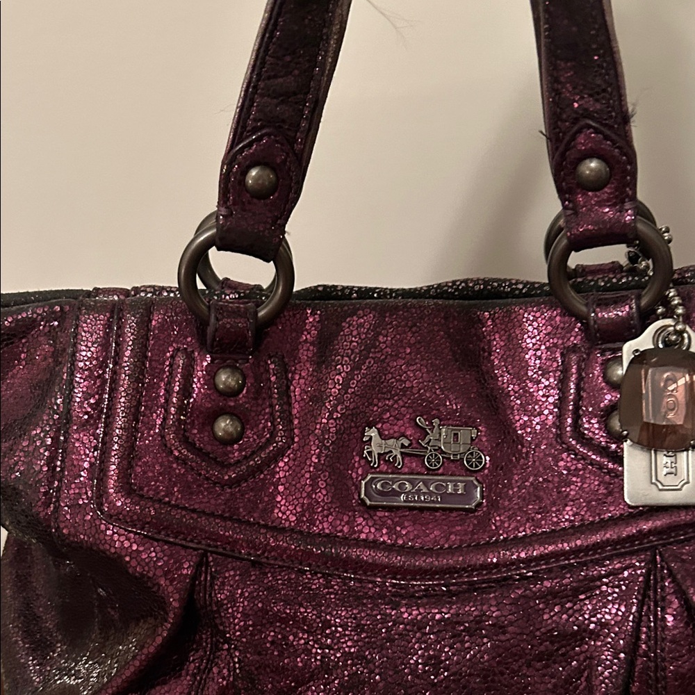 Coach Shimmering Purple Tote - Picture 9 of 16